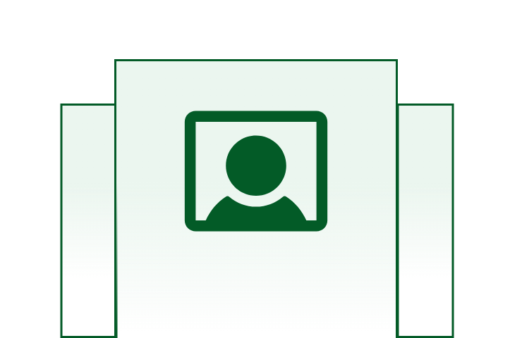 Spotlight illustration: a featured profile card standing out from others