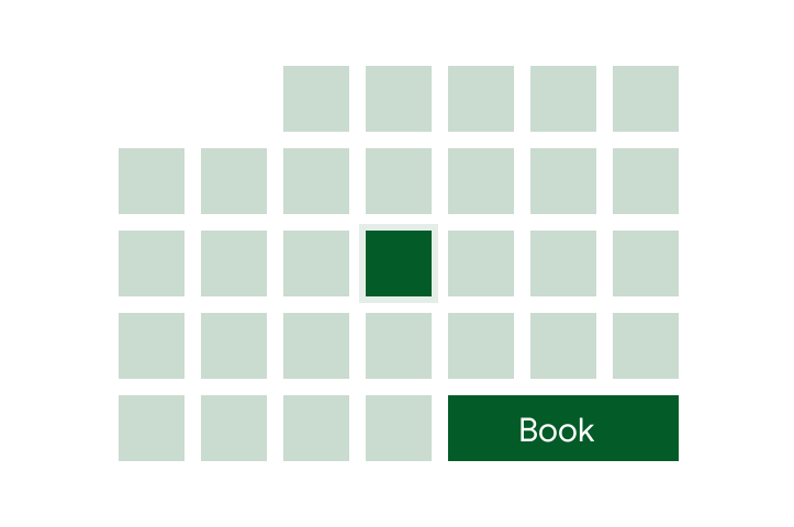 Calendar grid illustration with one booked time slot